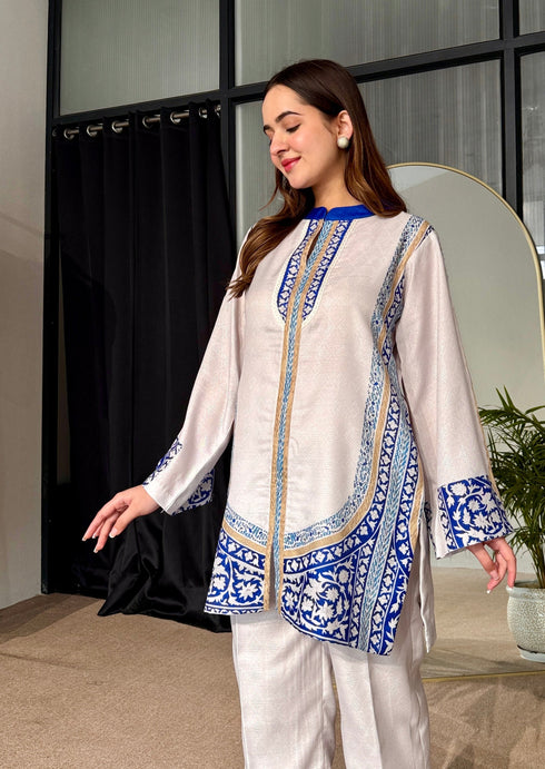 Mist And Sky Pakistani Kurta Set